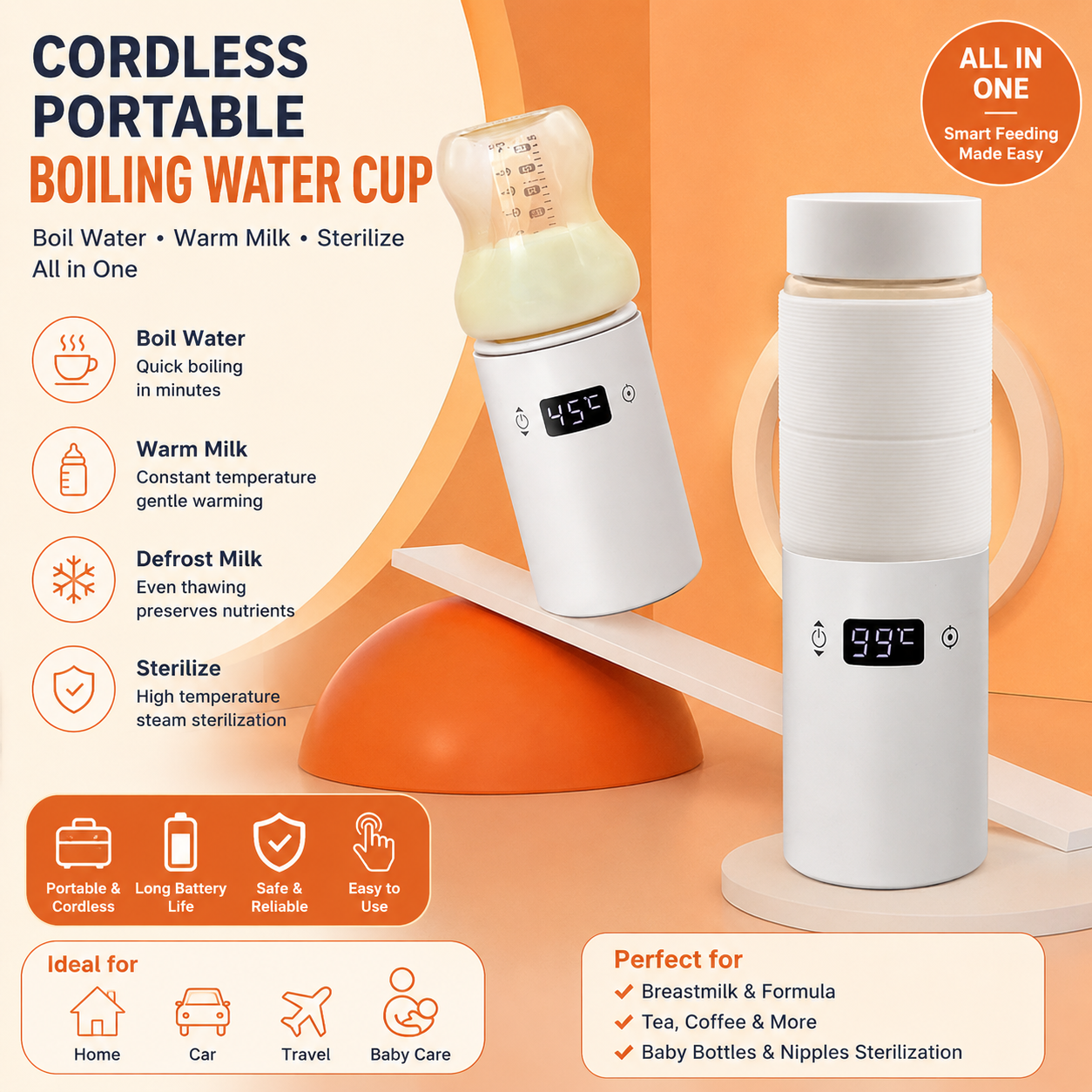 Portable Baby Bottle Warmer & Sterilizer