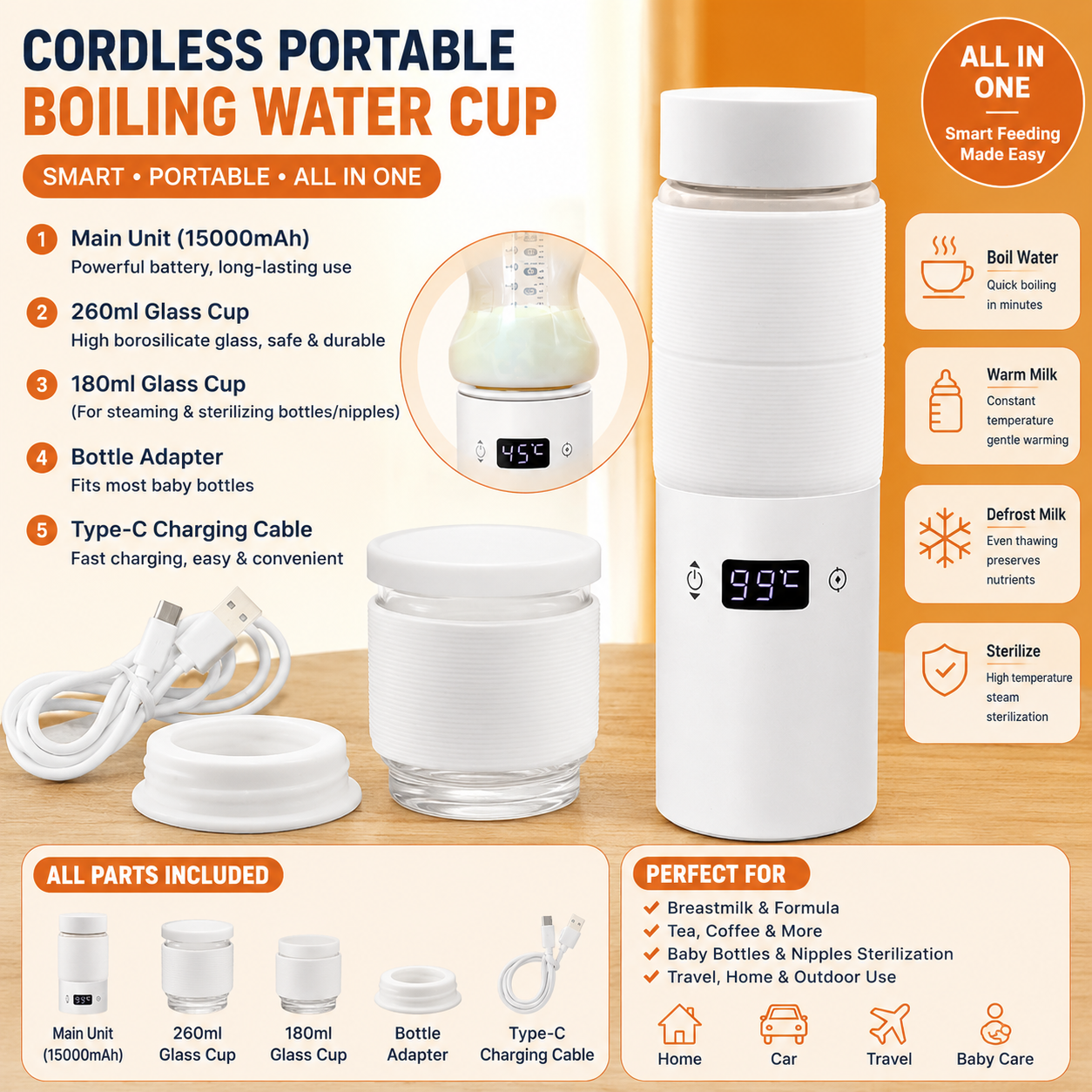 Portable Baby Bottle Warmer & Sterilizer