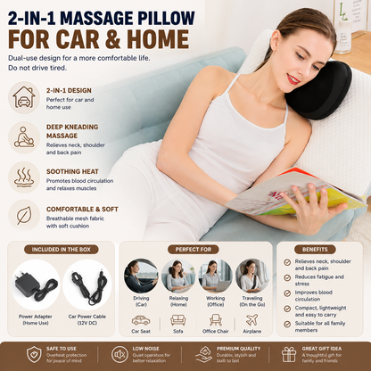 Shiatsu Neck & Back Massage Pillow