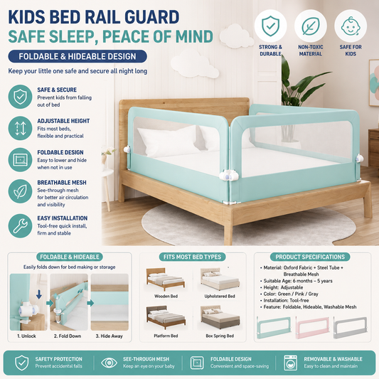 Foldable Toddler Bed Safety Rail